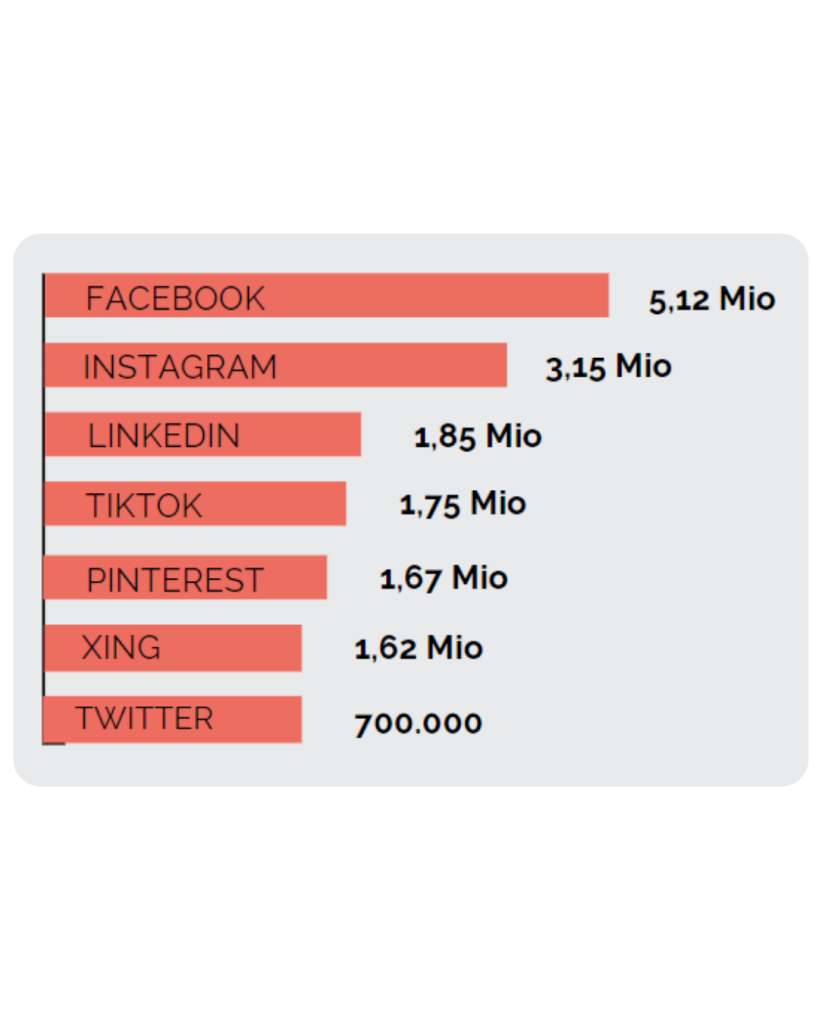 Nutzer-Verteilung der wichtigsten Online-Marketing-Plattformen im Vergleich
